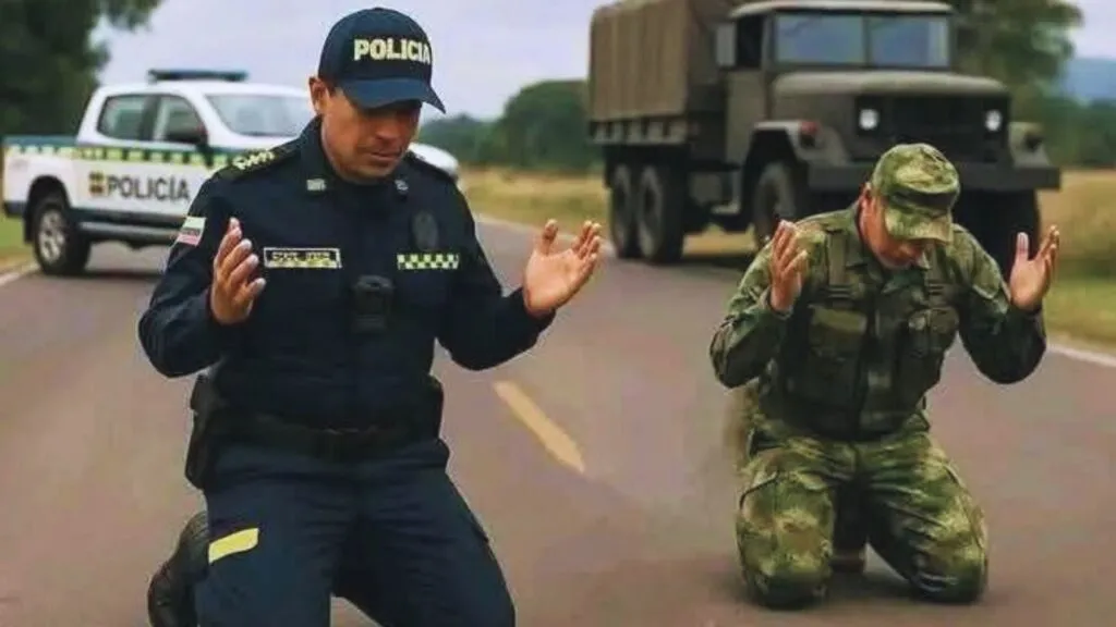 Oración por los policías en Colombia