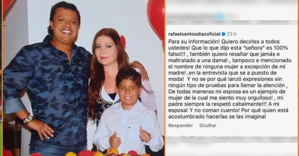 Rafael Santos rompe el silencio sobre rumores que involucran a su esposa y Diomedes Díaz