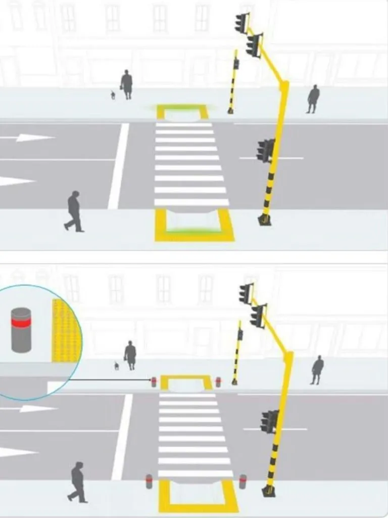 semáforos con figuras geométricas en colombia,seguridad vial para transporte masivo,Señalización inclusiva para personas con discapacidad