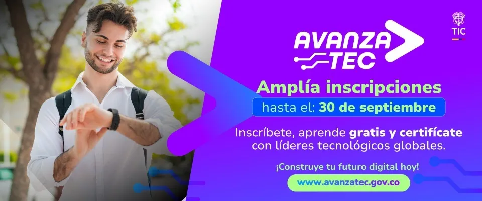 cursos gratuitos de tecnología,certificado internacional en competencias digitales,inscripciones AvanzaTEC Colombia