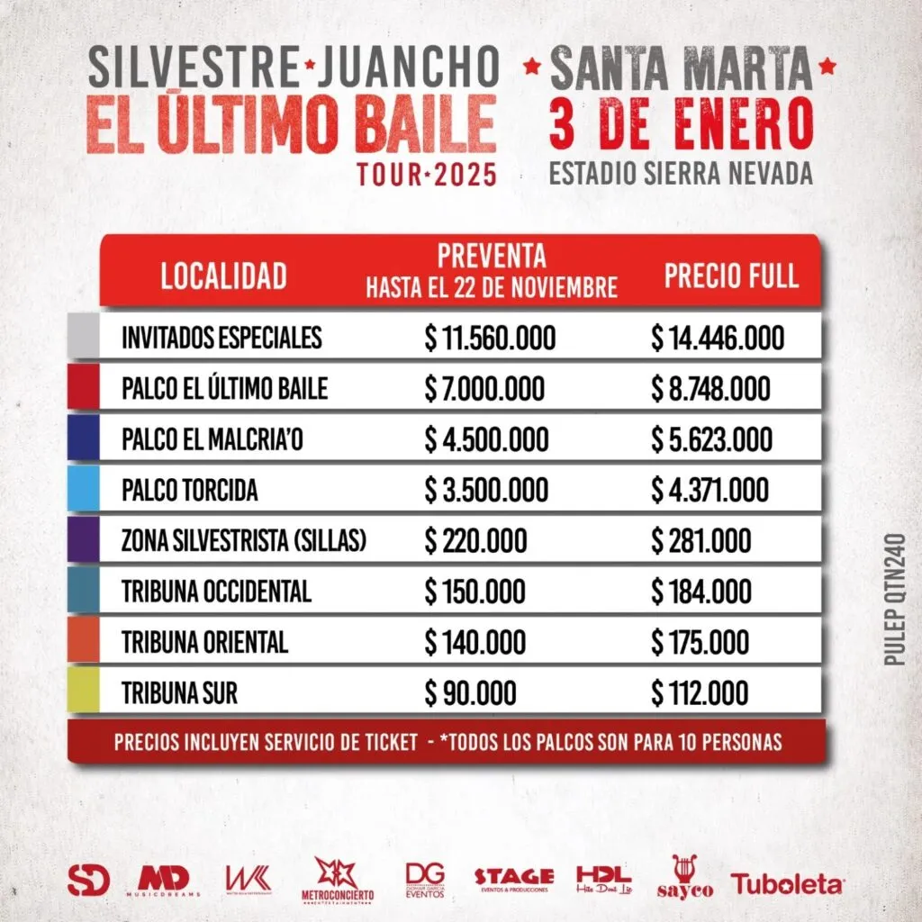 Silvestre y Juancho Tour “El Último Baile” en Santa Marta