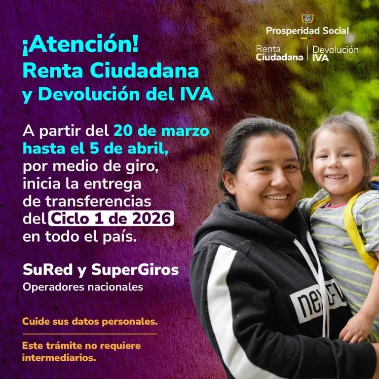 renta ciudadana y devolución del iva: fechas y pagos 2026,renta,iva,devolución,devolución del iva