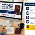 Persona consultando requisitos para obtener pasaporte gratis en Colombia con Sisbén en 2026