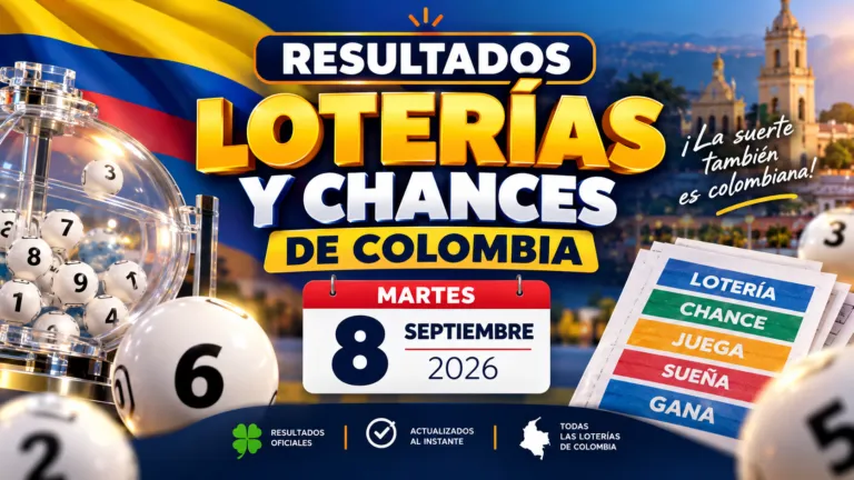 Resultados loterías y chances de Colombia del 8 de septiembre de 2026